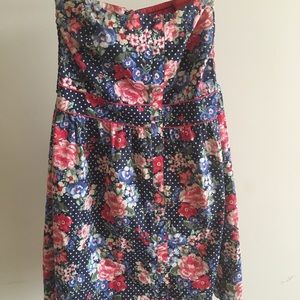 Floral Strapless Dress